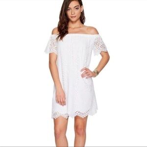 Lilly Pulitzer Dress Women’s XXS Jade Off Shoulder Feminine Classy Resort Beach